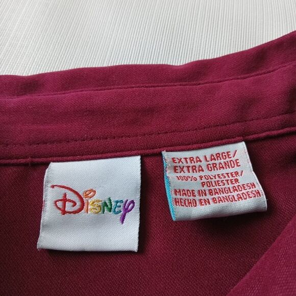 Disney Burgundy Red Embroidered Tigger Show Off Button Up Shirt Women's Size XL - Picture 3 of 12